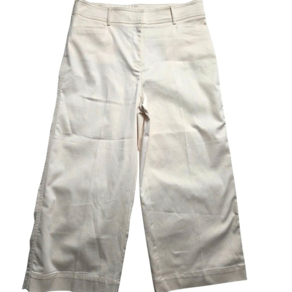 Chico's The Trouser Cream Wide Leg High Rise Pants Size 2 (US 12)